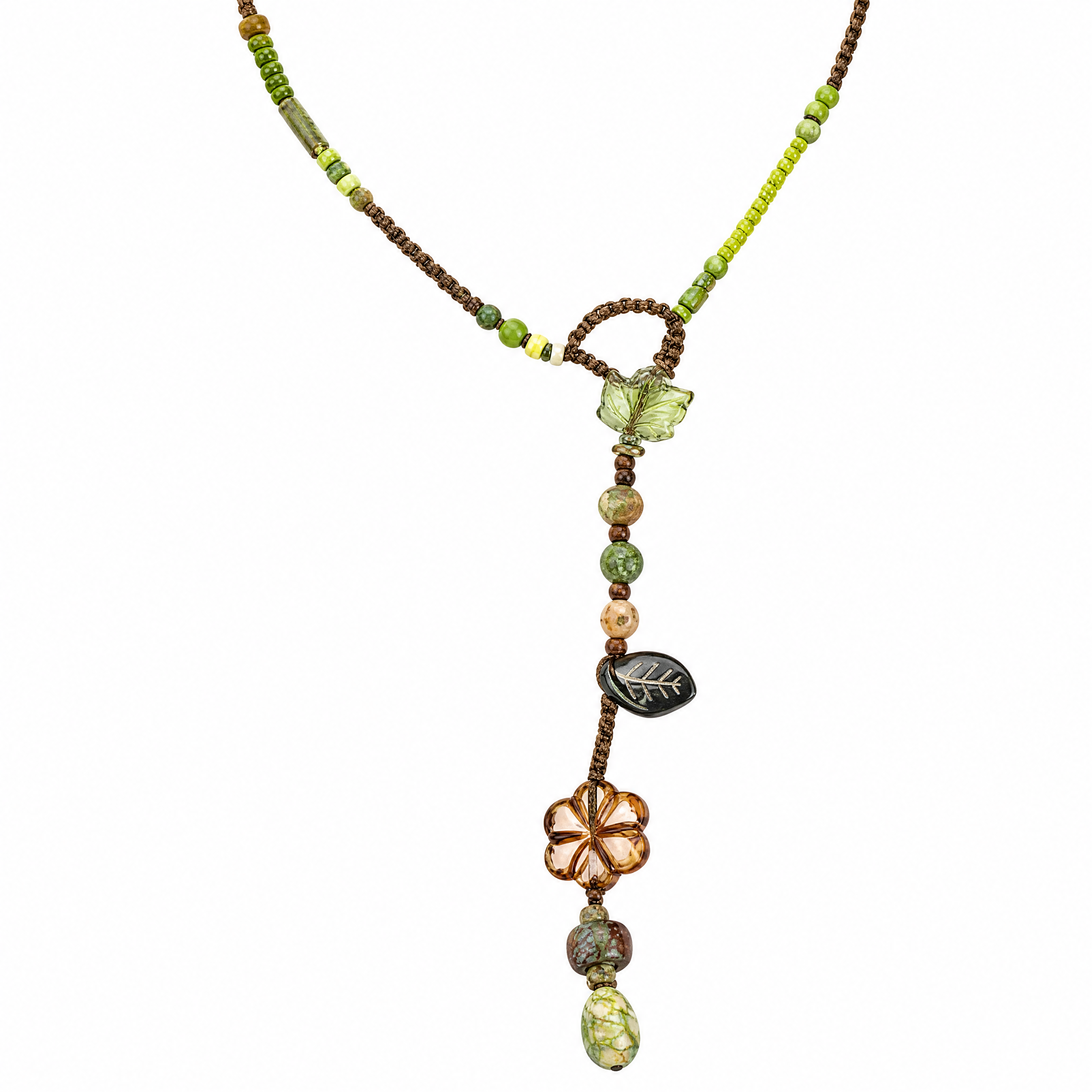 Vintage Forest Czech Bead Necklace