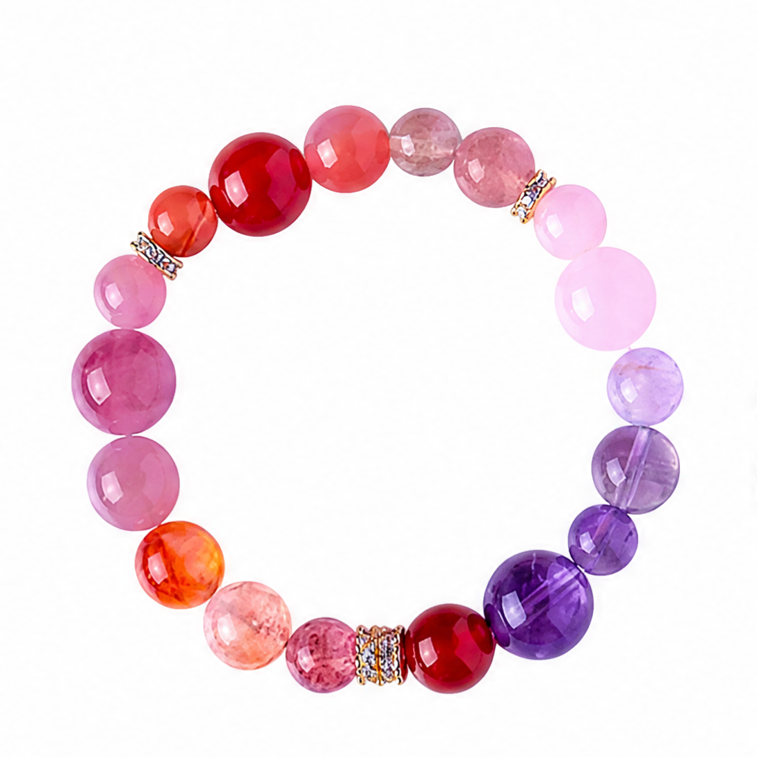 Five Elements Balance Amethyst Aquamarine Bracelet