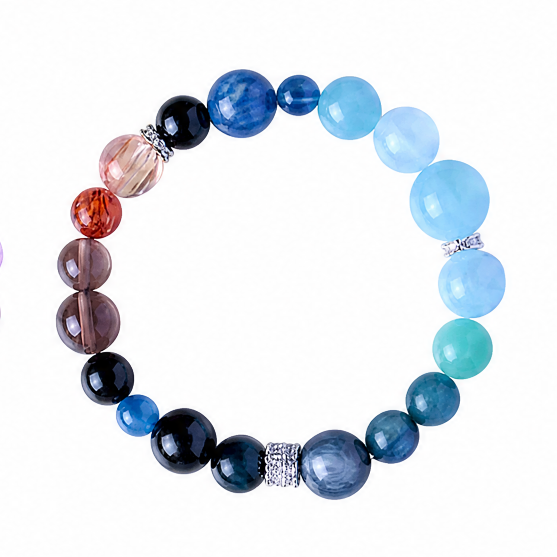 Five Elements Balance Amethyst Aquamarine Bracelet