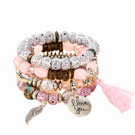 Bohemian Round Wing Tassel Layered Bracelet