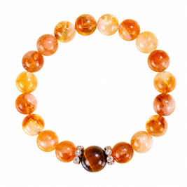 Golden Citrine Tower Double Flower Bracelet