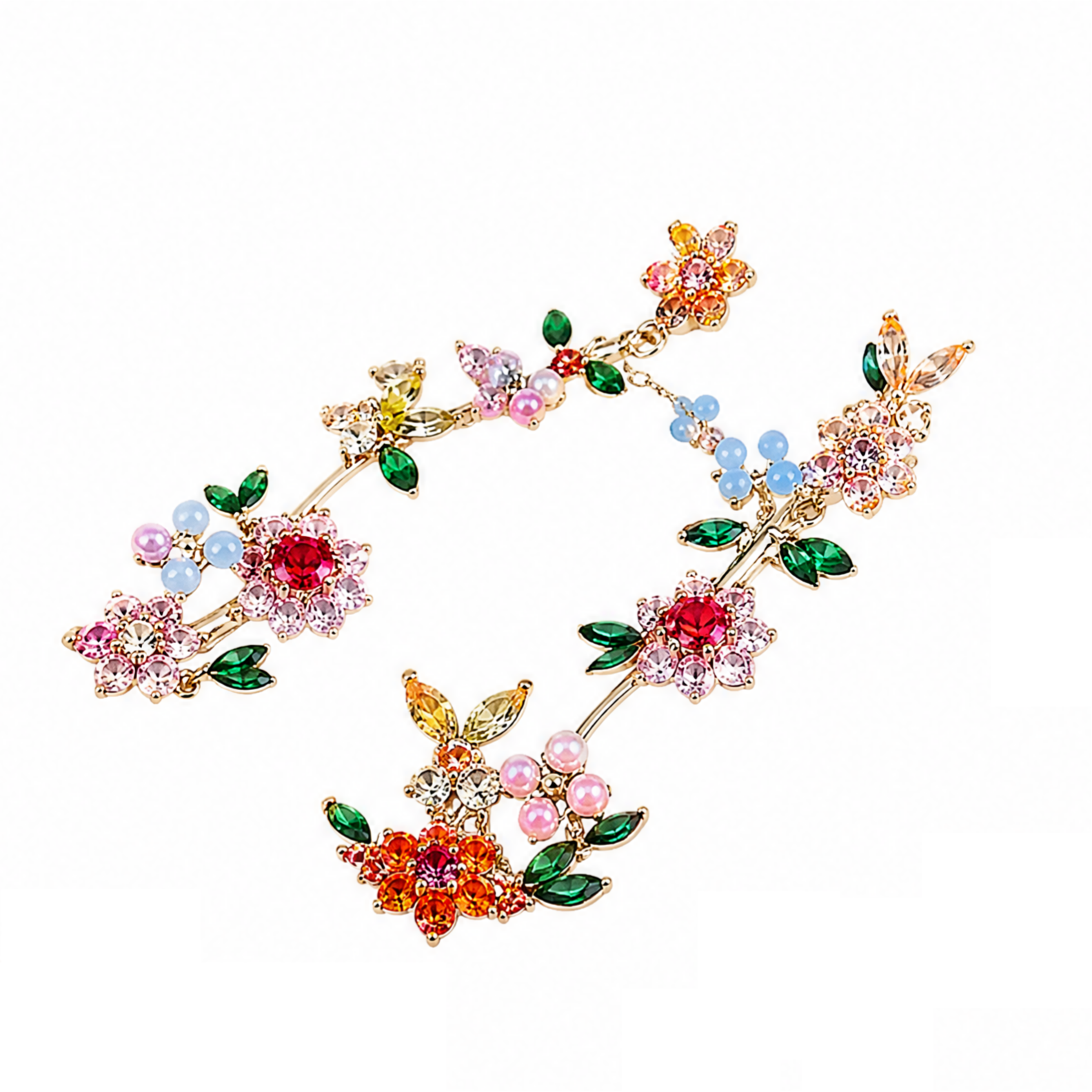 American Vintage Floral Color Jewelry Set
