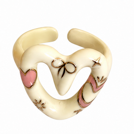 Y2K Colorful Asymmetric Enamel Open Ring