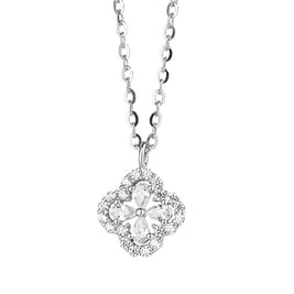 Sterling Silver Lucky Four Leaf Clover Necklace