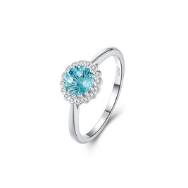 Light Blue Fireworks Cut S925 Silver Earrings