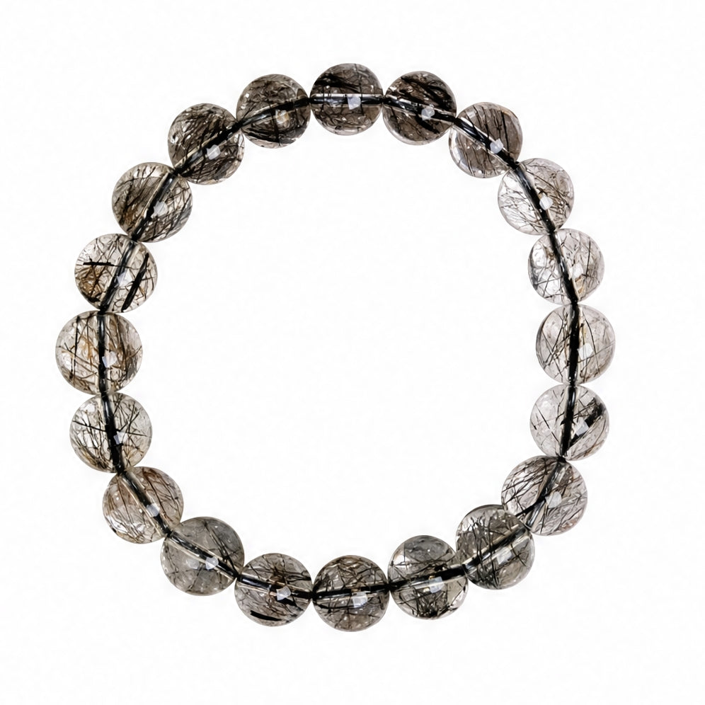 Natural Black Hair Crystal Bracelet