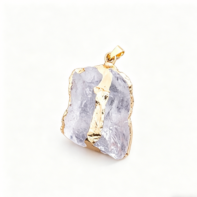 Raw Amethyst Slice Necklace