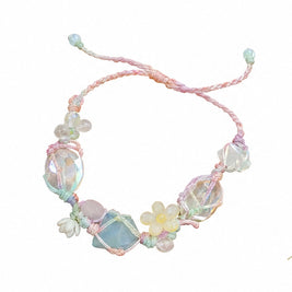New Chinese Retro Colorful Flower Braided Bracelet