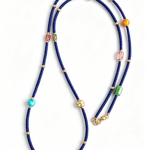 Natural Lapis Lazuli Wrap Bracelet