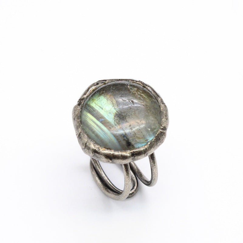 Tourmaline & Crystal Art Ring