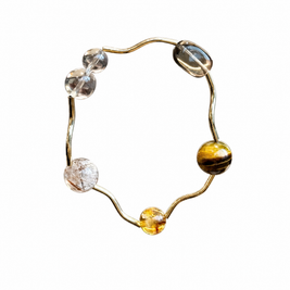 Little Universe Tea Crystal Black Gold Bracelet